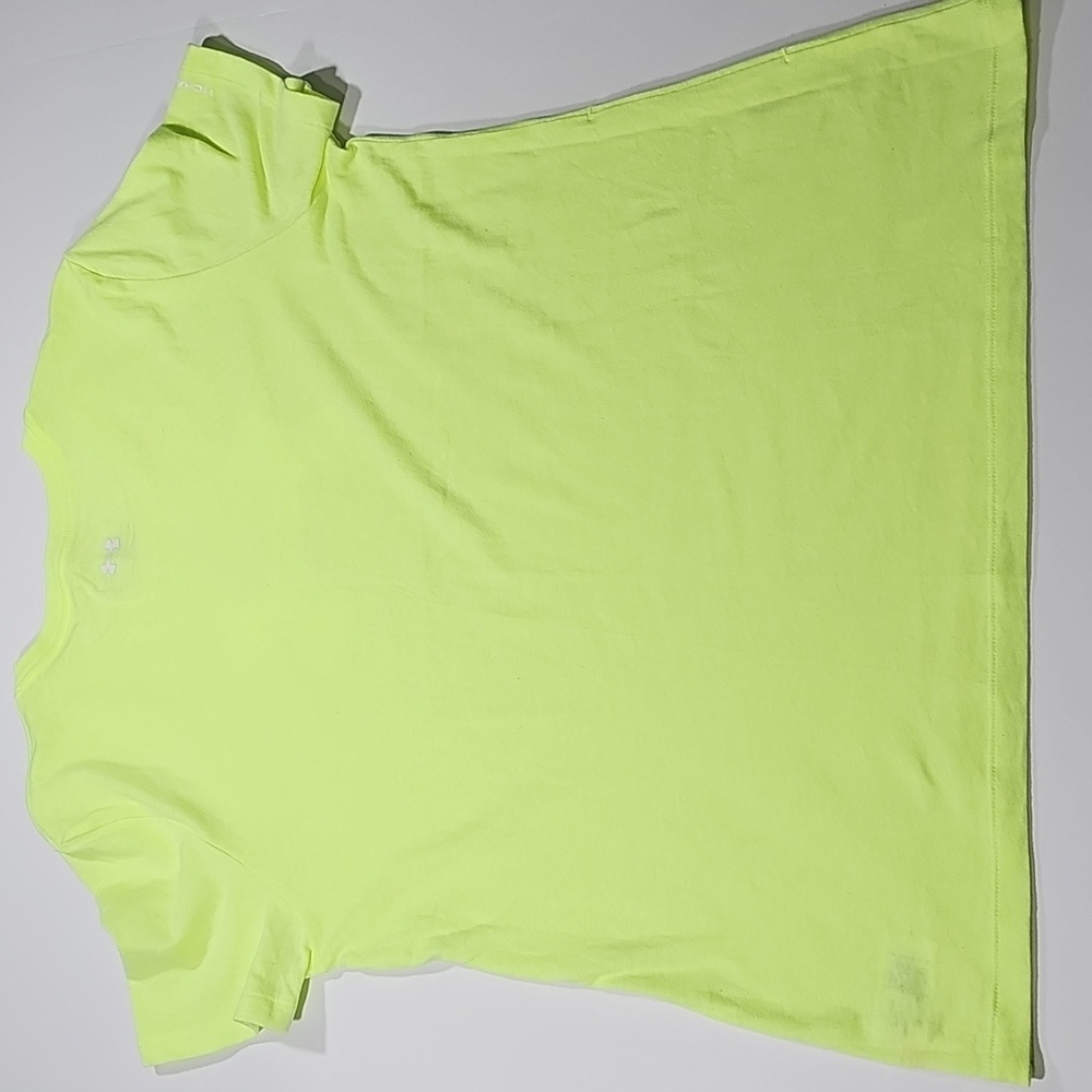 Womens Under Armour Neon Yellow Semi Fitted T-Shirt Size Large - Picture 5 of 5